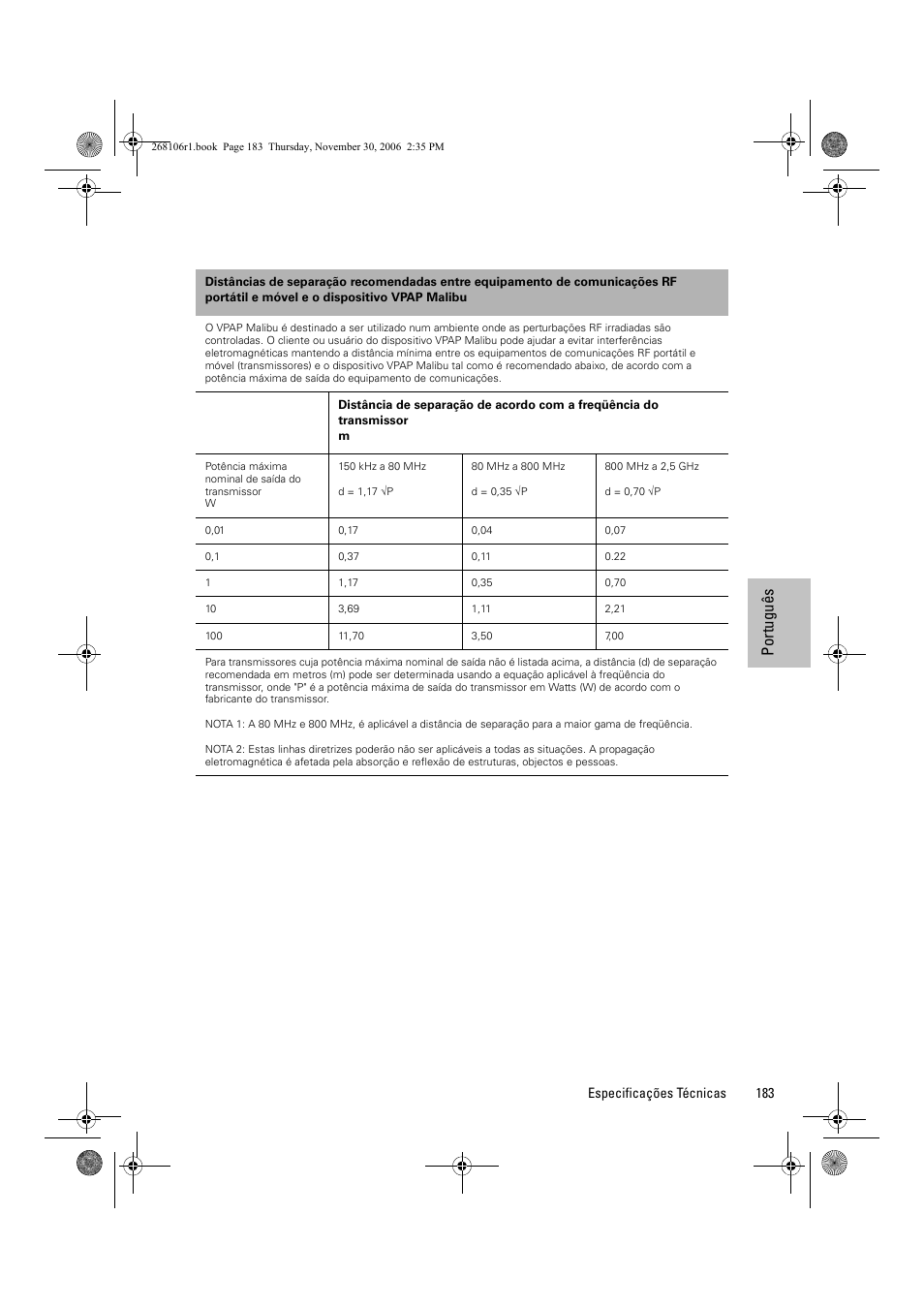 Po rtug uê s | ResMed C16389 User Manual | Page 188 / 193