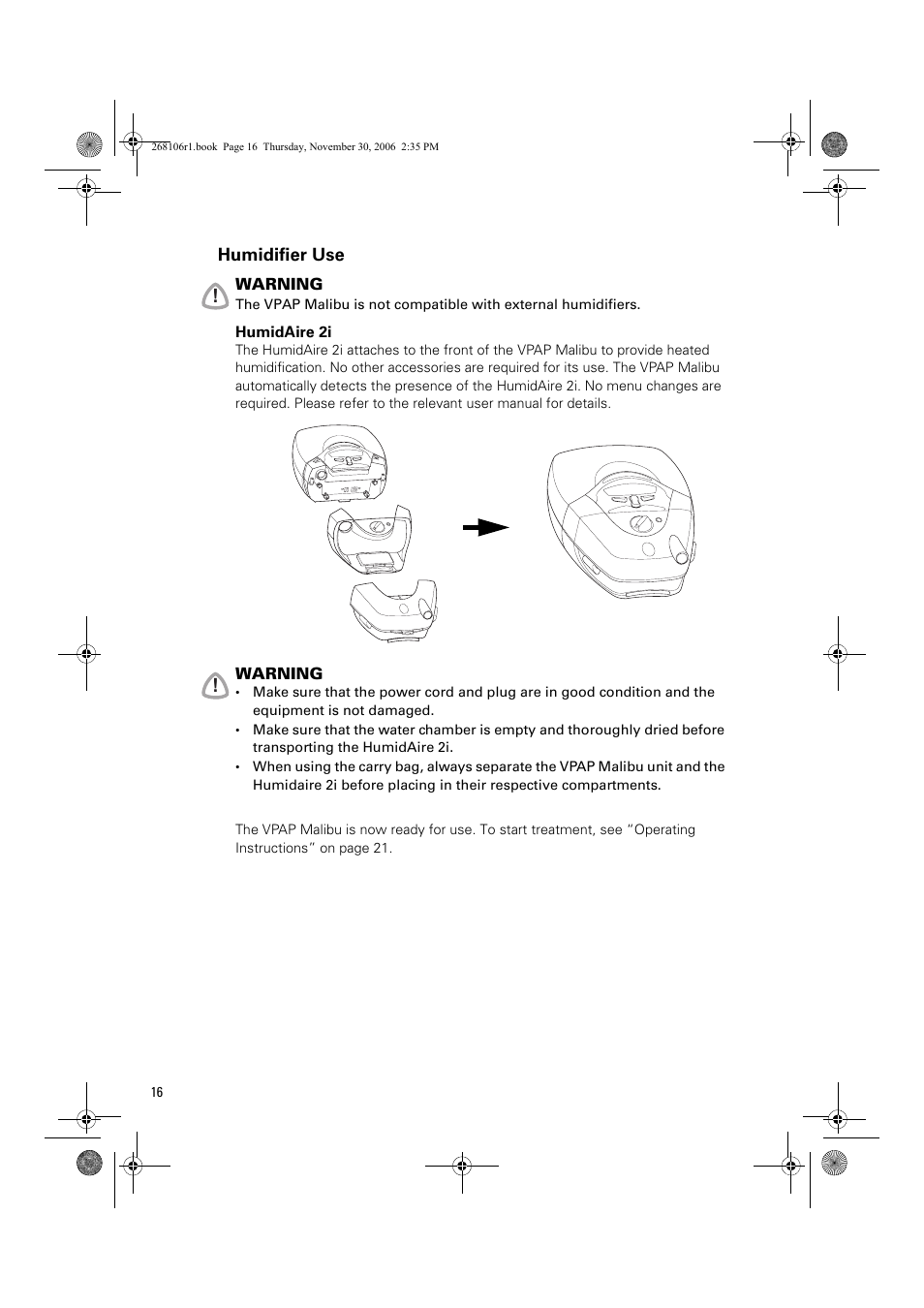 Humidifier use | ResMed C16389 User Manual | Page 21 / 193