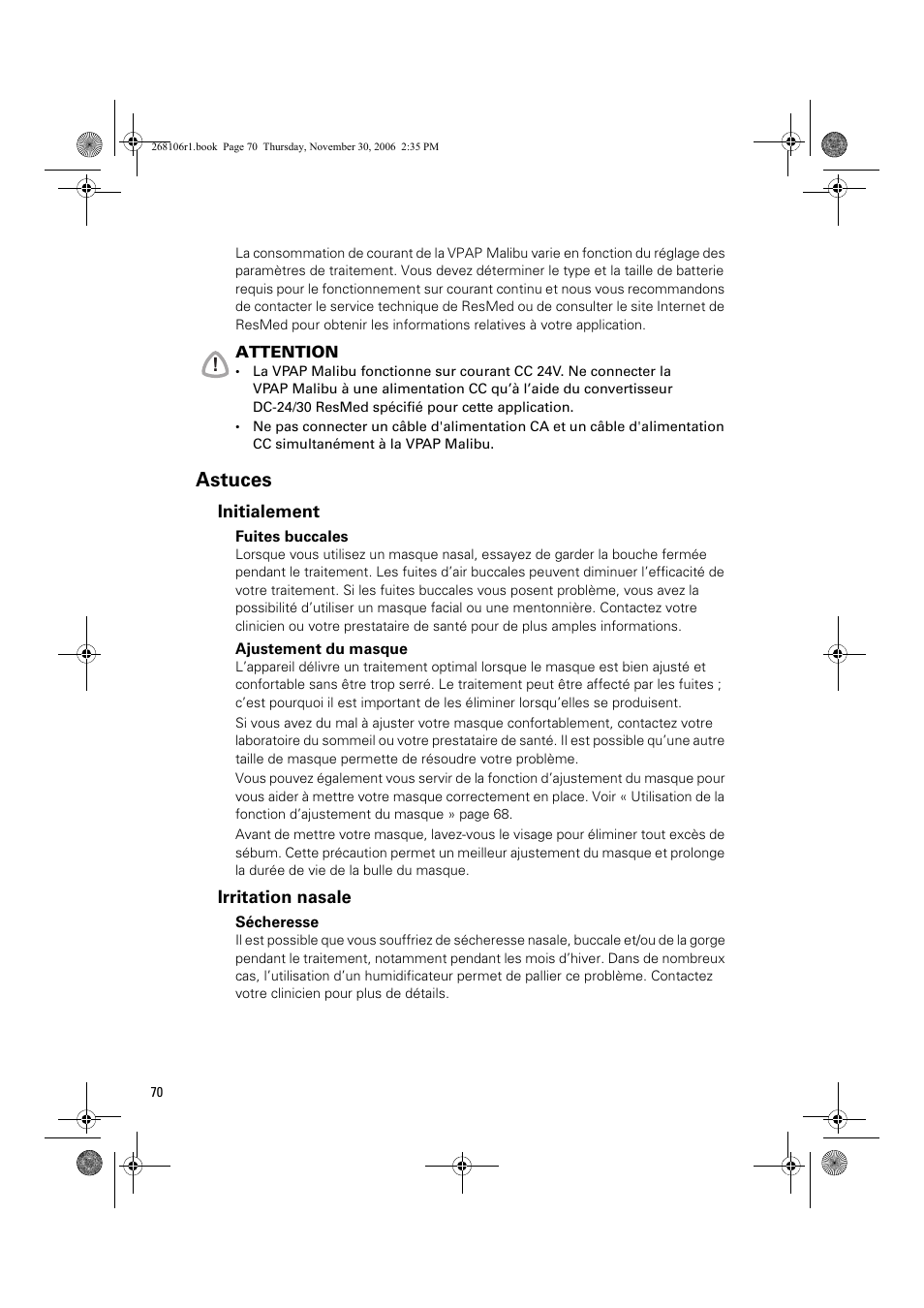 Astuces | ResMed C16389 User Manual | Page 75 / 193