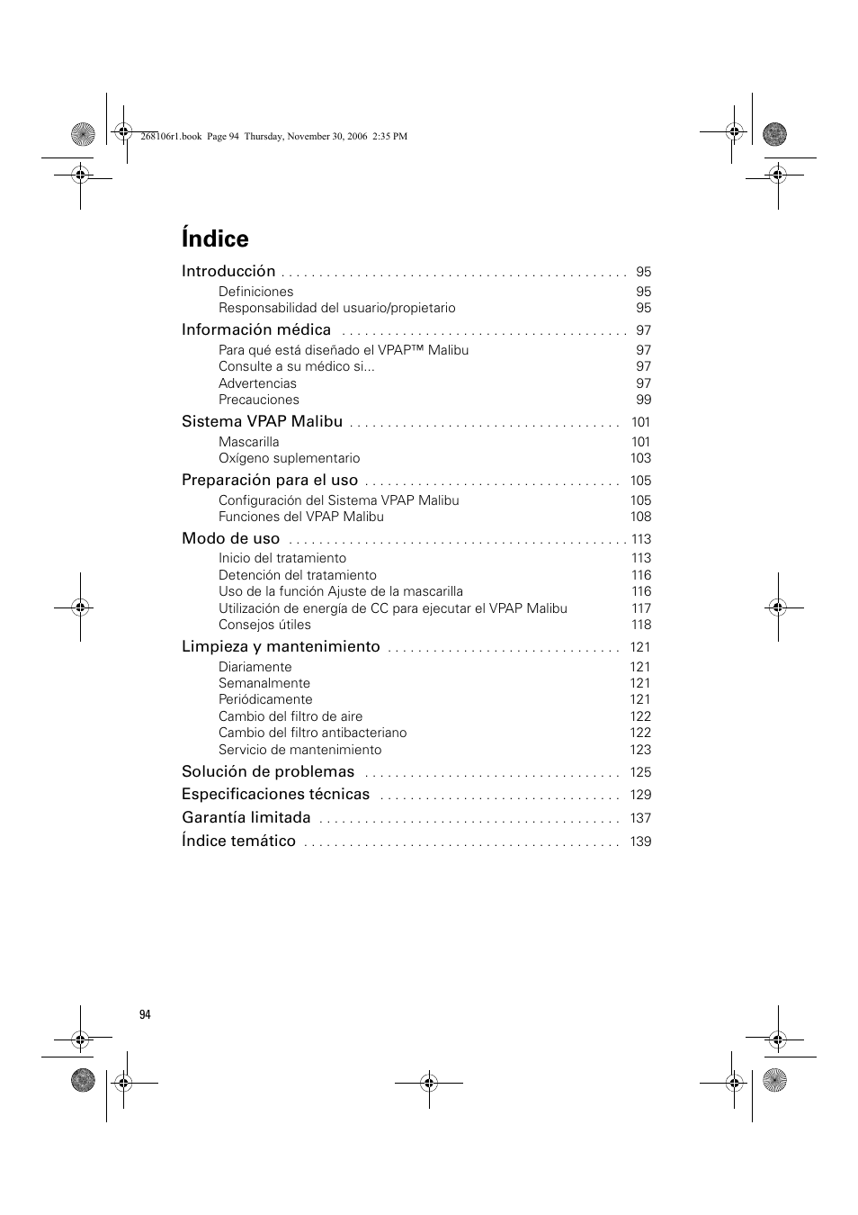 Índice | ResMed C16389 User Manual | Page 99 / 193