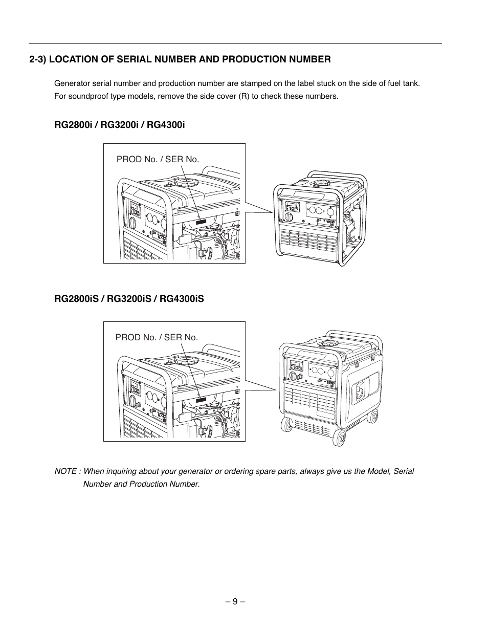 Subaru Robin Power Products RG2800I User Manual | Page 12 / 67