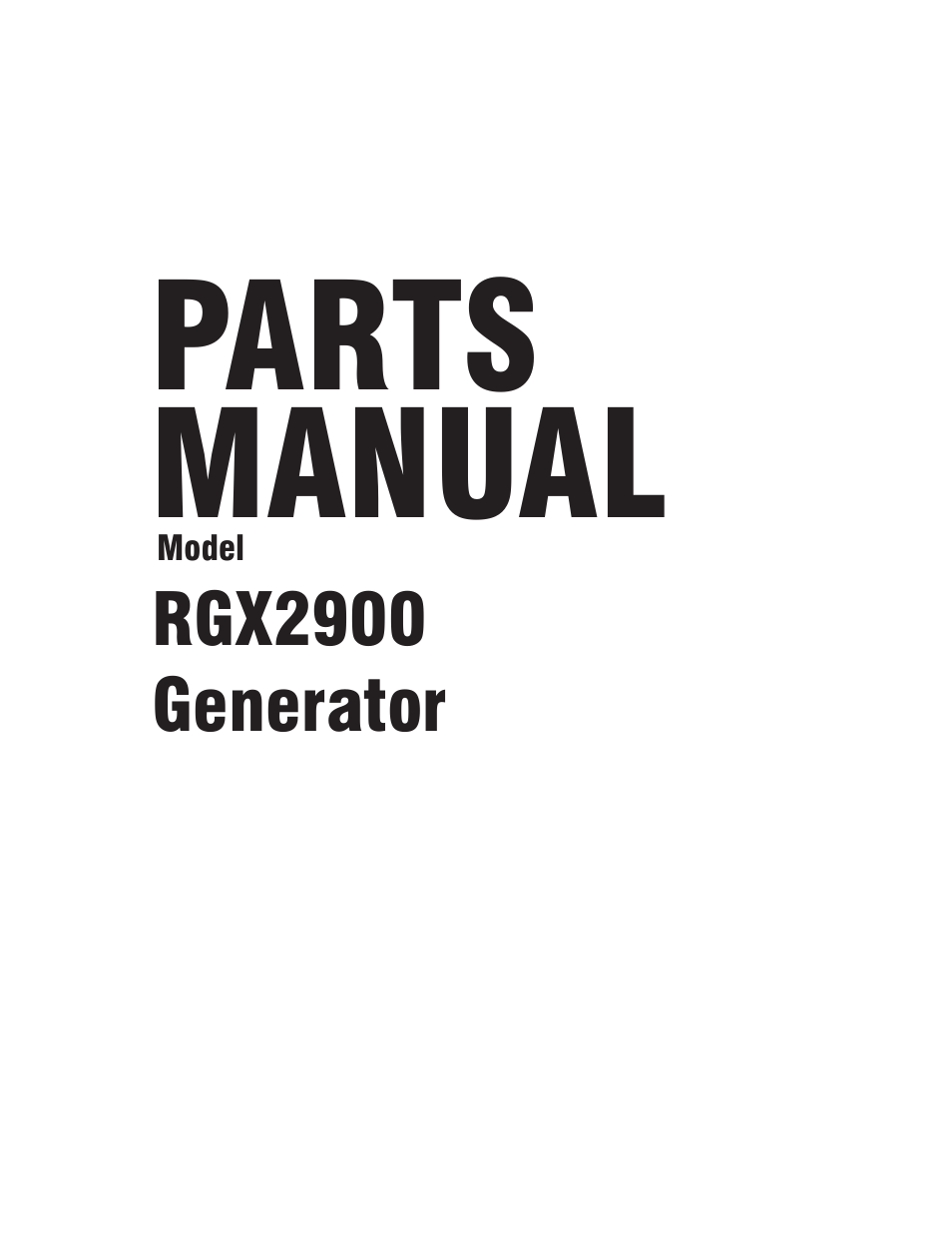 Subaru Robin Power Products RGX2900 User Manual | 32 pages