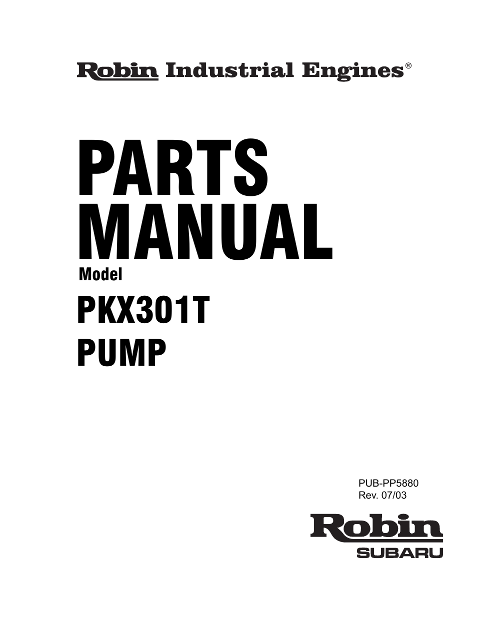 Subaru Robin Power Products PKX301T User Manual | 30 pages