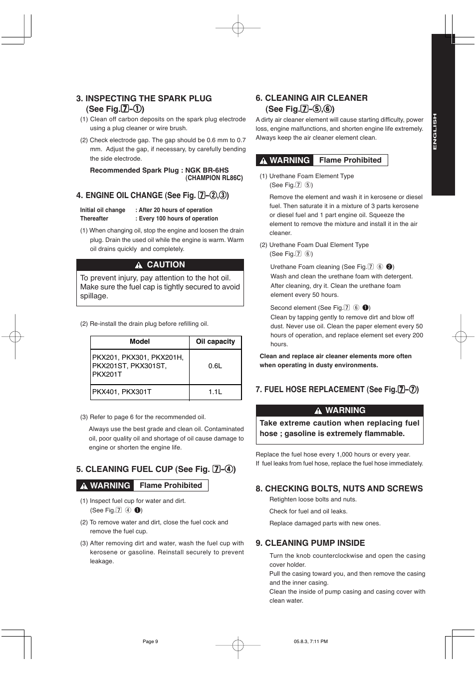Subaru Robin Power Products PKX Series Robin Pump 201 User Manual | Page 11 / 15