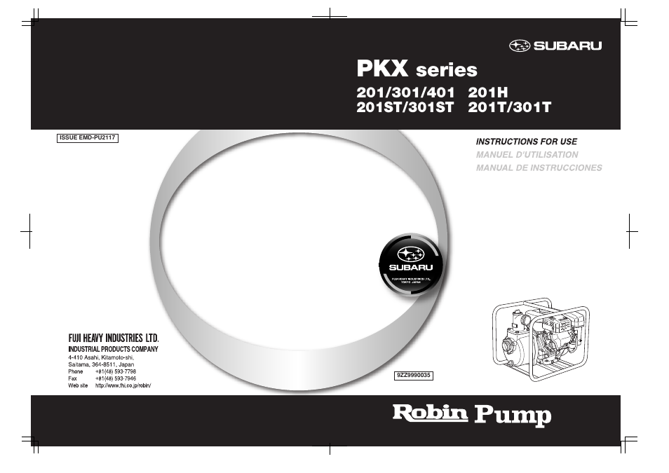 Series | Subaru Robin Power Products PKX Series Robin Pump 201 User Manual | Page 15 / 15