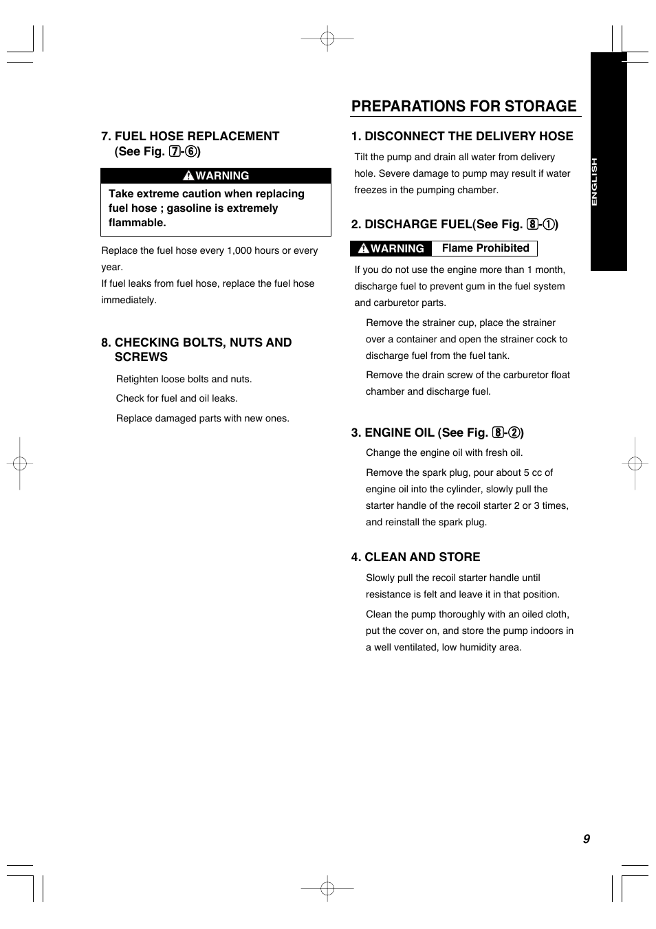 Preparations for storage | Subaru Robin Power Products Robin Pump PTX201D User Manual | Page 14 / 18