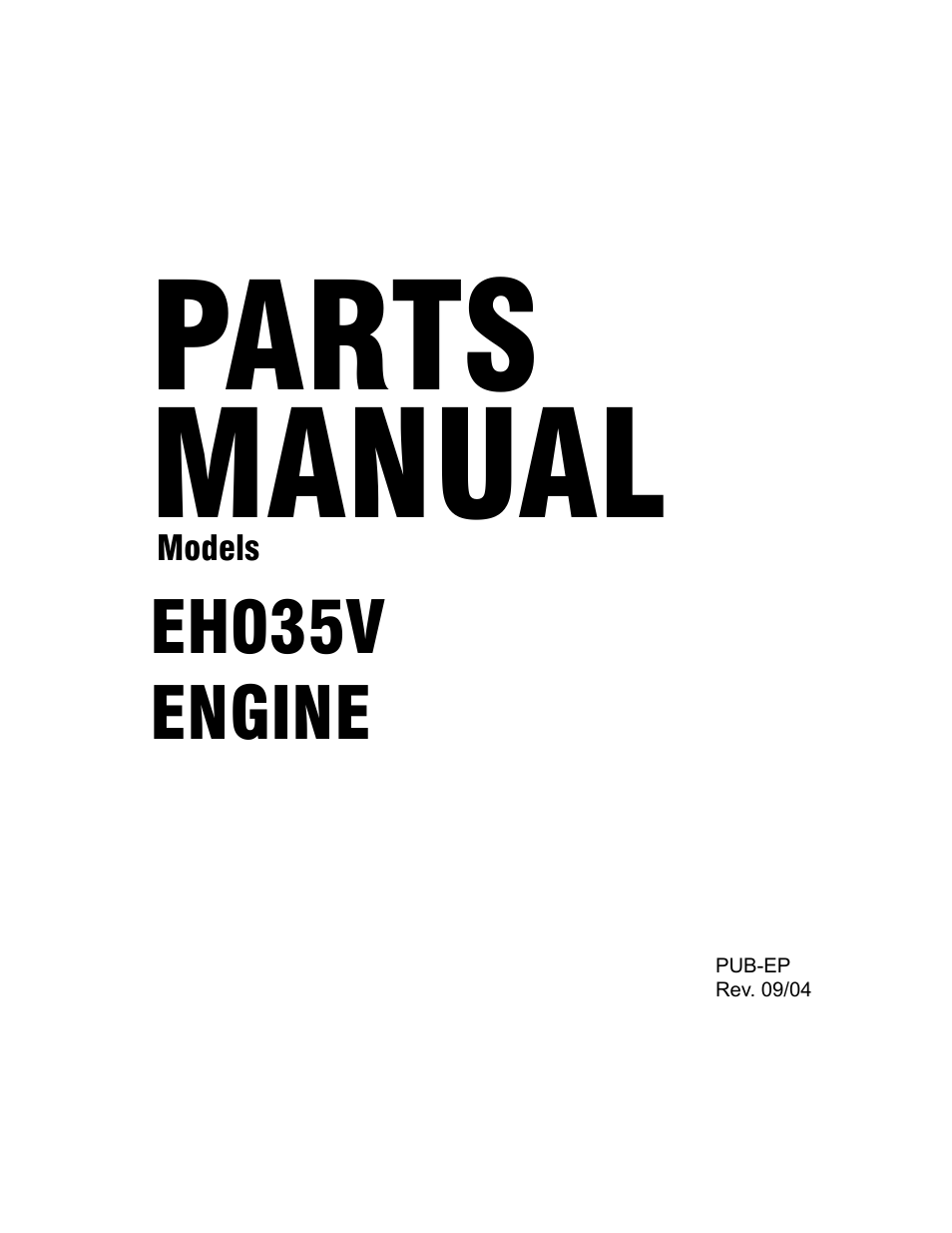 Subaru Robin Power Products EH035V User Manual | 30 pages