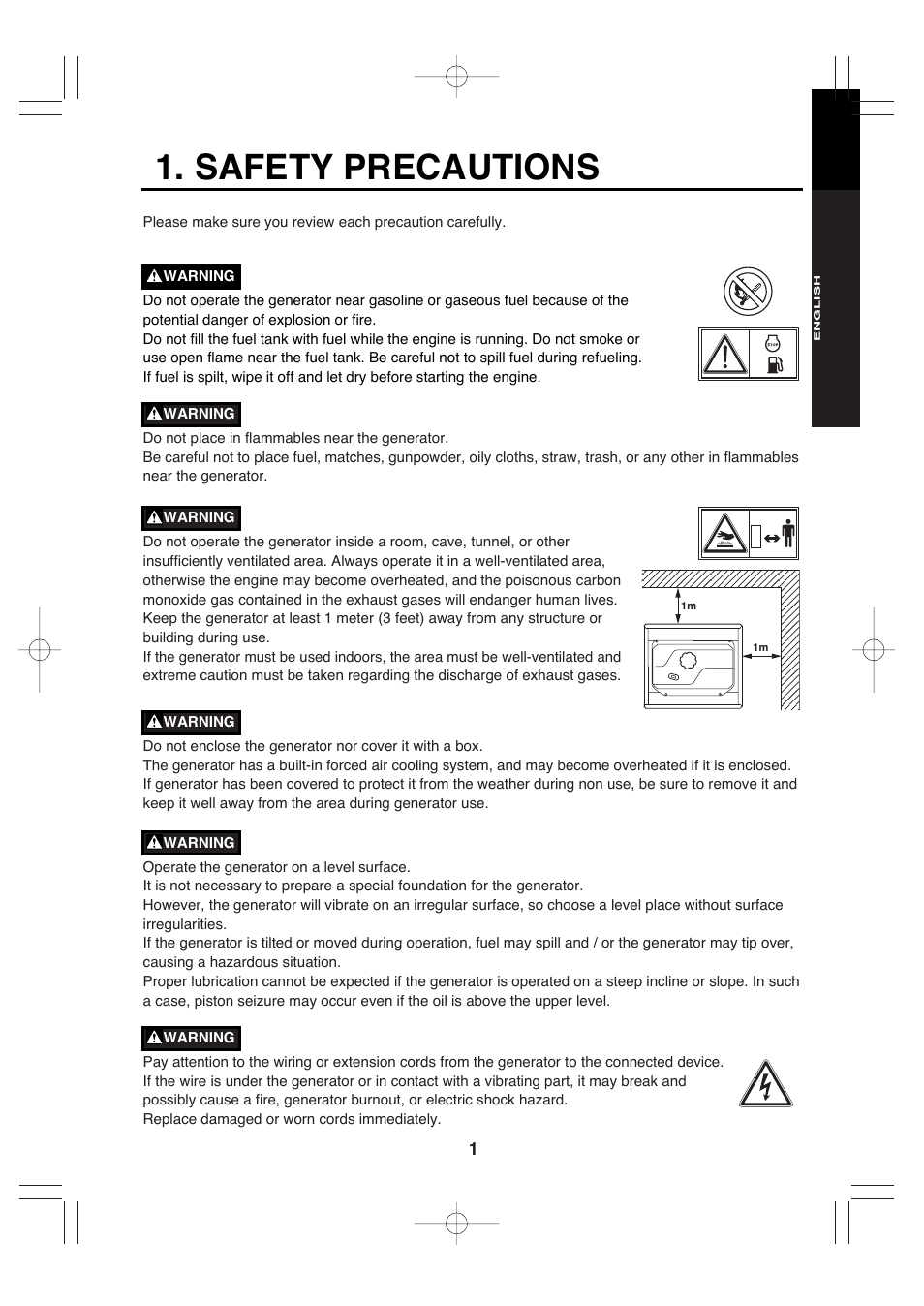 Safety precautions | Subaru Robin Power Products RGx4800 User Manual | Page 4 / 31