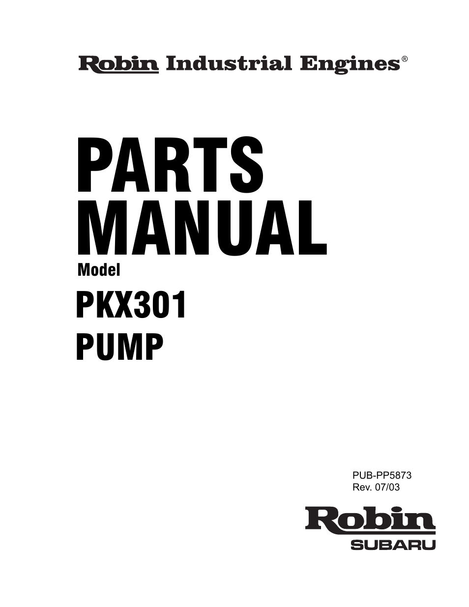 Subaru Robin Power Products PKX301 User Manual | 28 pages