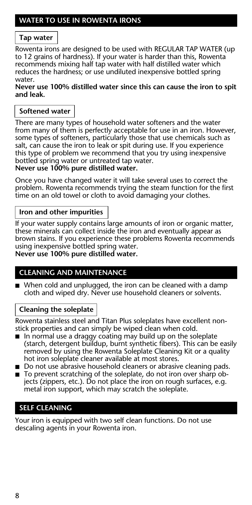 ROWENTA Powerglide 2 User Manual | Page 8 / 12