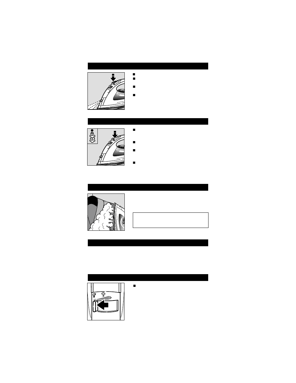 7spray setting, Ensure there is water in the tank, Do not spray silk, etc. burst of steam | ROWENTA P2 Professional User Manual | Page 7 / 11