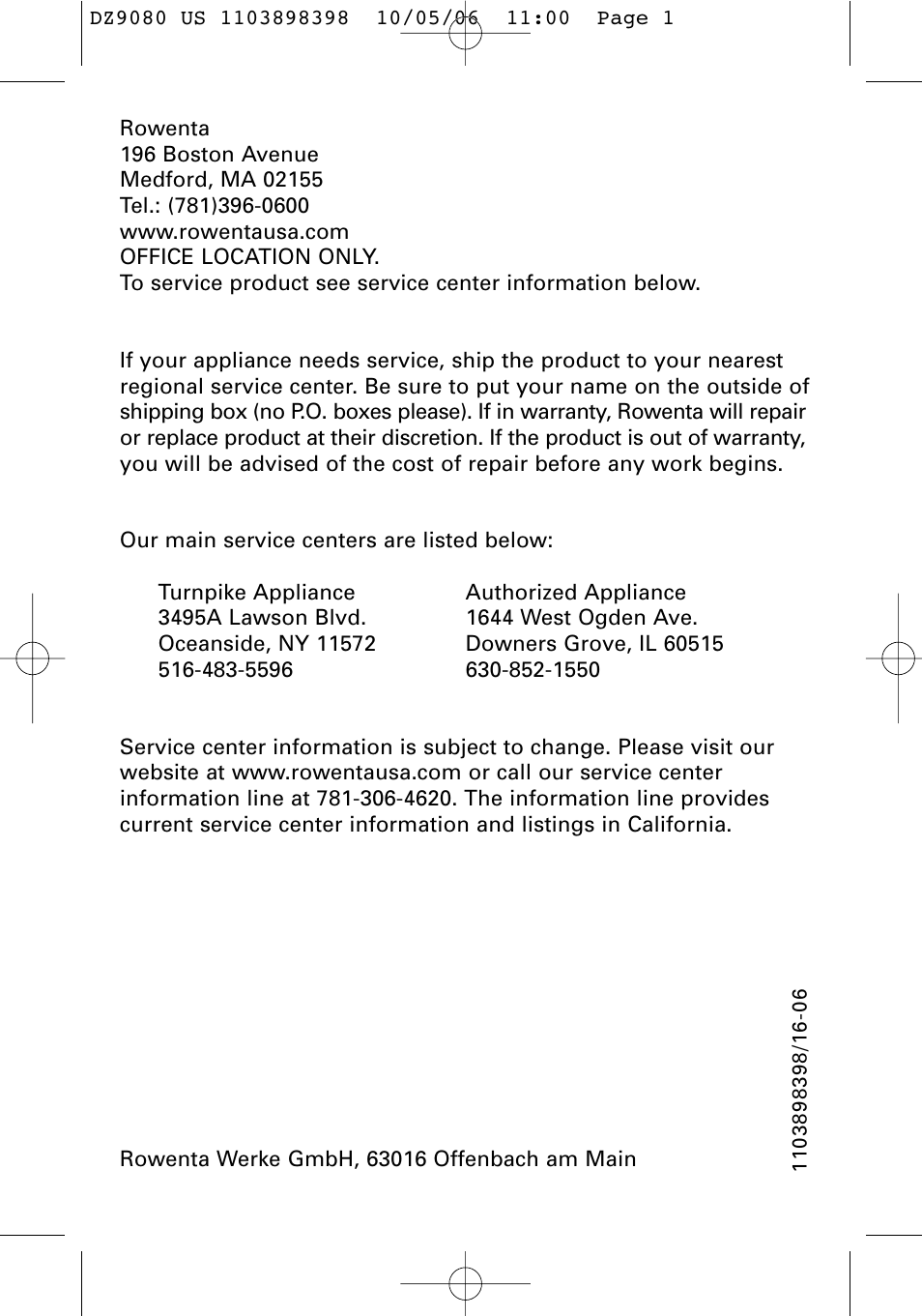 ROWENTA Dz9080 User Manual | 15 pages