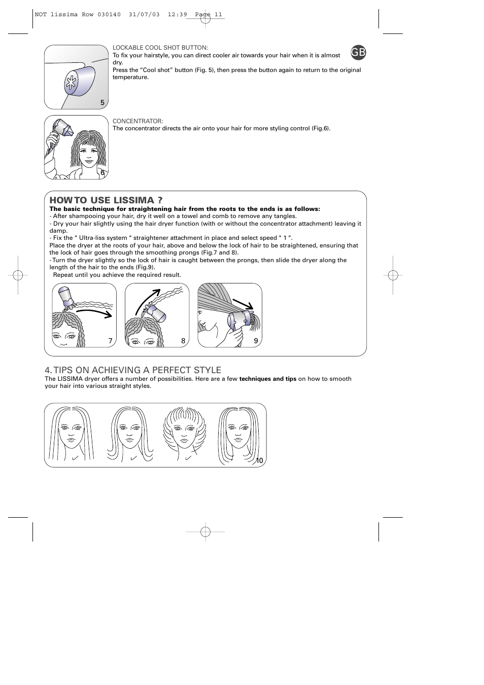 ROWENTA LISSIMA PH570 User Manual | Page 4 / 8