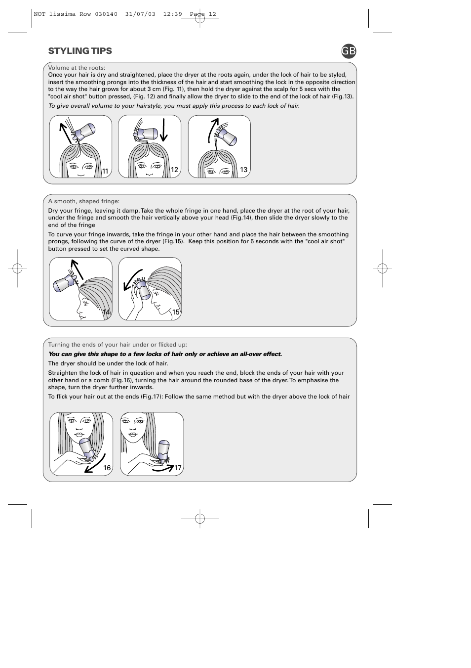Styling tips | ROWENTA LISSIMA PH570 User Manual | Page 5 / 8