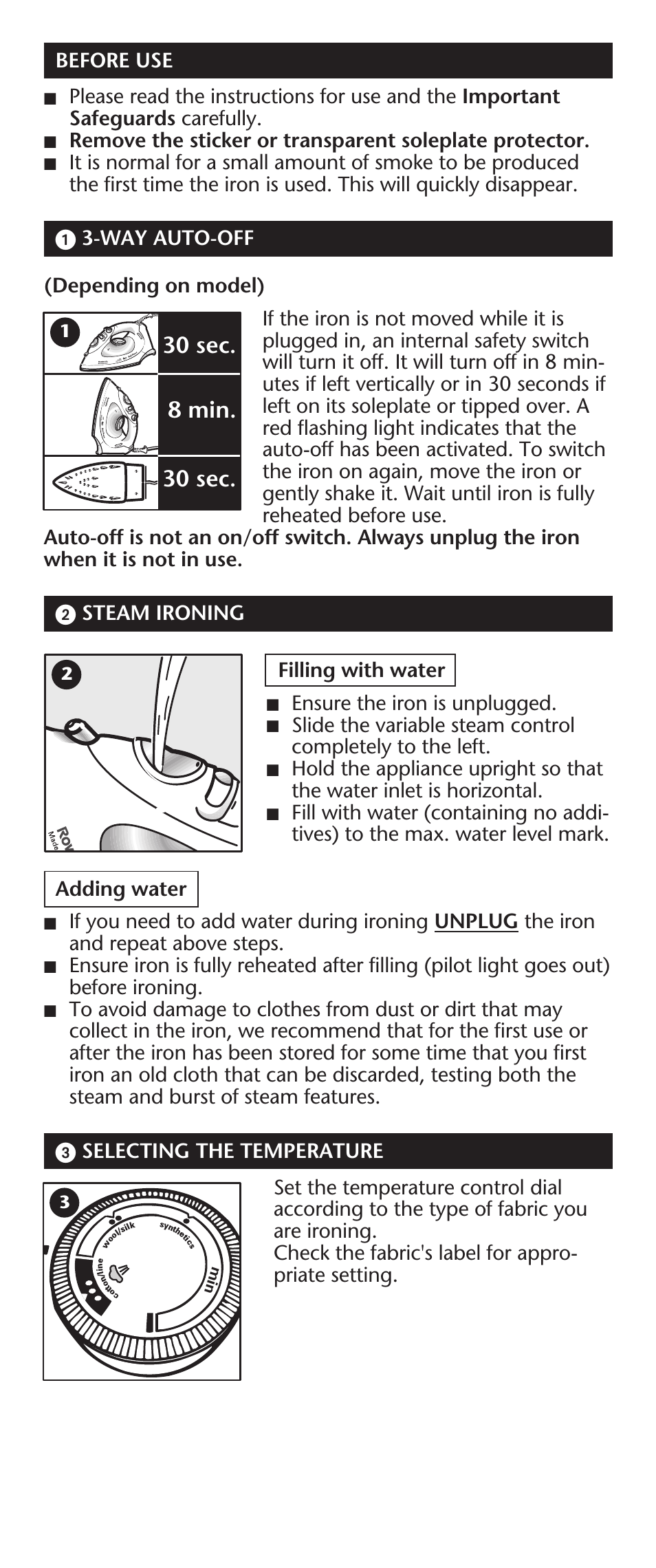 ROWENTA 63016 User Manual | Page 3 / 10