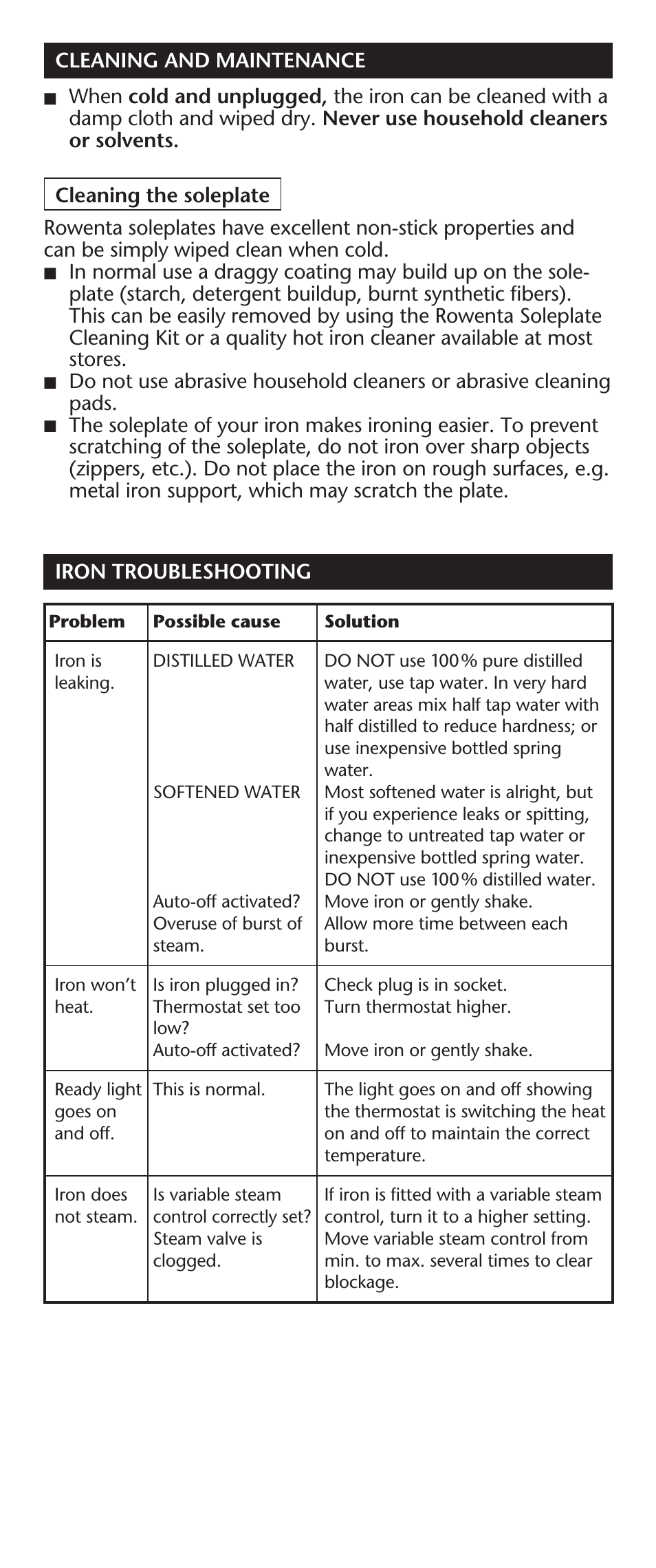 ROWENTA 63016 User Manual | Page 8 / 10