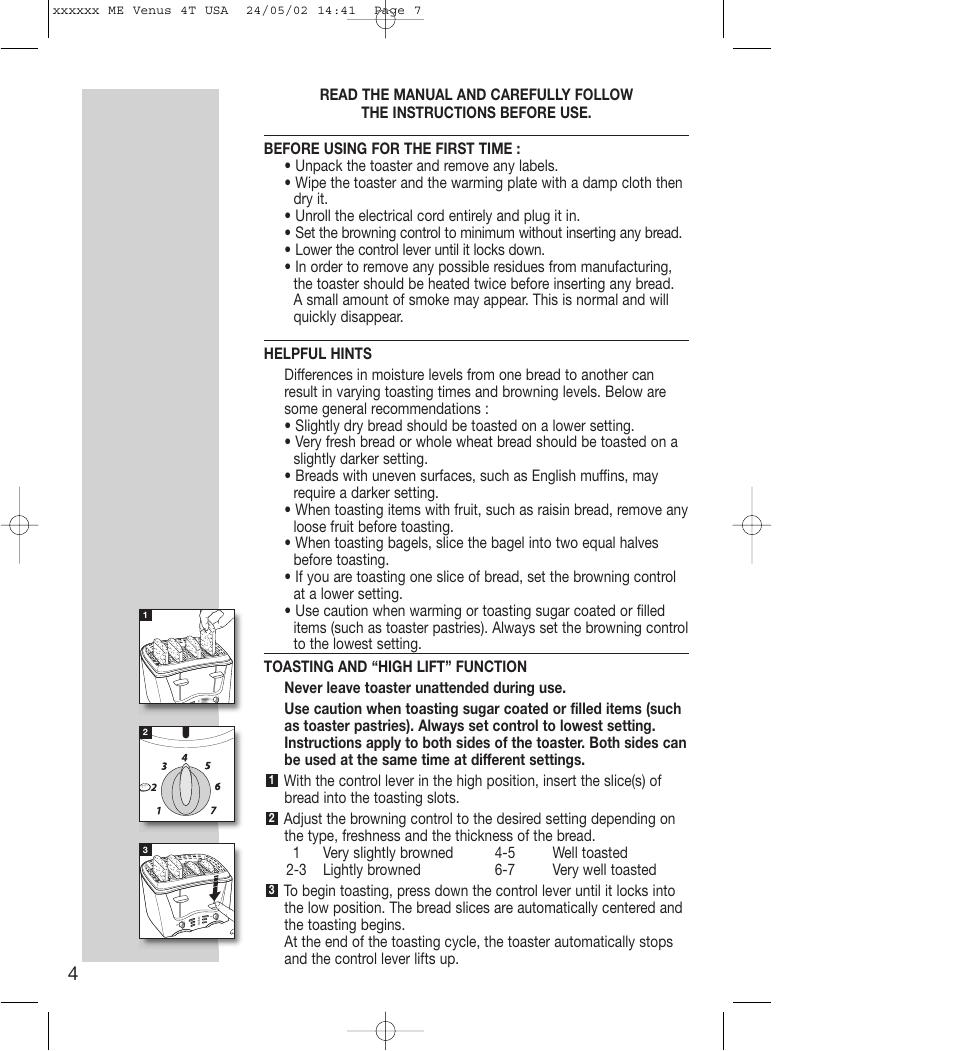 ROWENTA TO 91 User Manual | Page 4 / 8