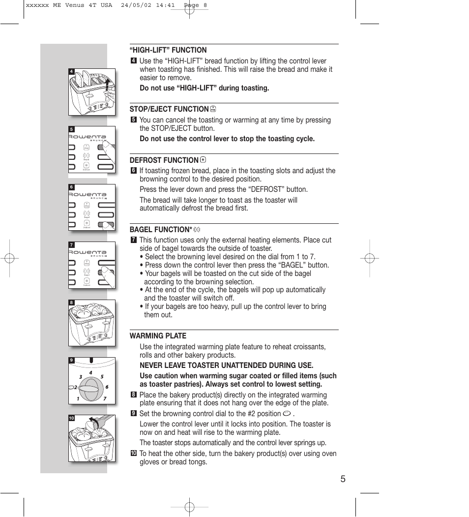 ROWENTA TO 91 User Manual | Page 5 / 8