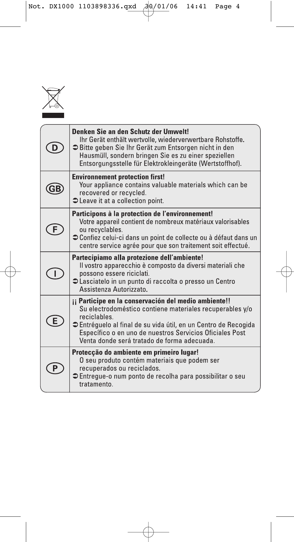 ROWENTA EFFECTIVE 1103898336 / 46-05 User Manual | Page 3 / 9