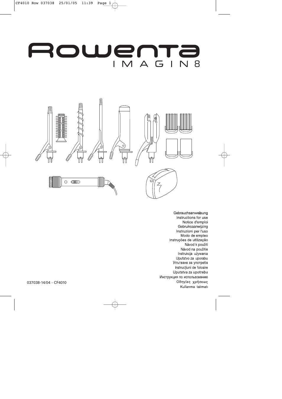 ROWENTA IMAGIN8 037038-14/04 - CF4010 User Manual | 6 pages