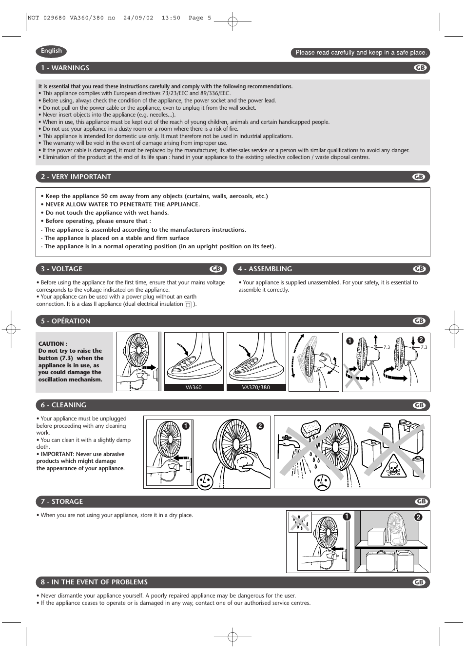 ROWENTA VA360 User Manual | Page 5 / 6