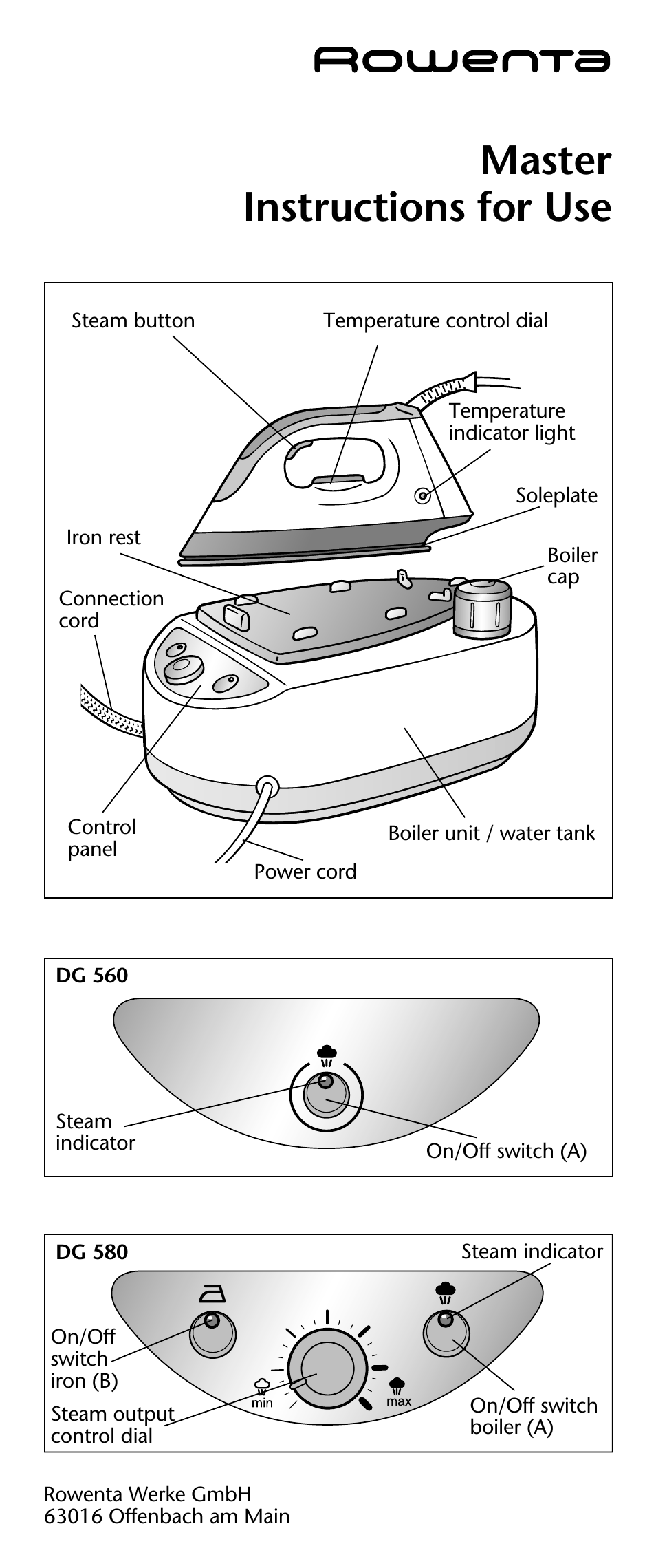 ROWENTA DG 560 User Manual | 10 pages