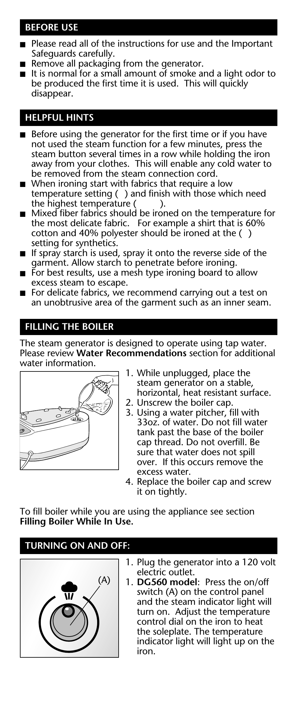 ROWENTA DG 560 User Manual | Page 3 / 10