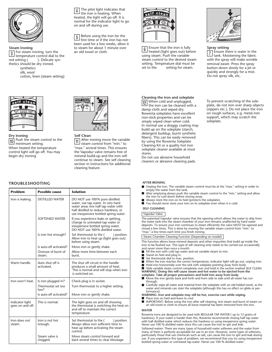 ROWENTA Powerglide Steam Iron User Manual | Page 2 / 2