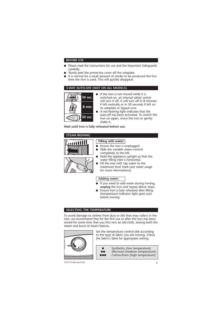 ROWENTA Professional DE 873 User Manual | Page 5 / 8