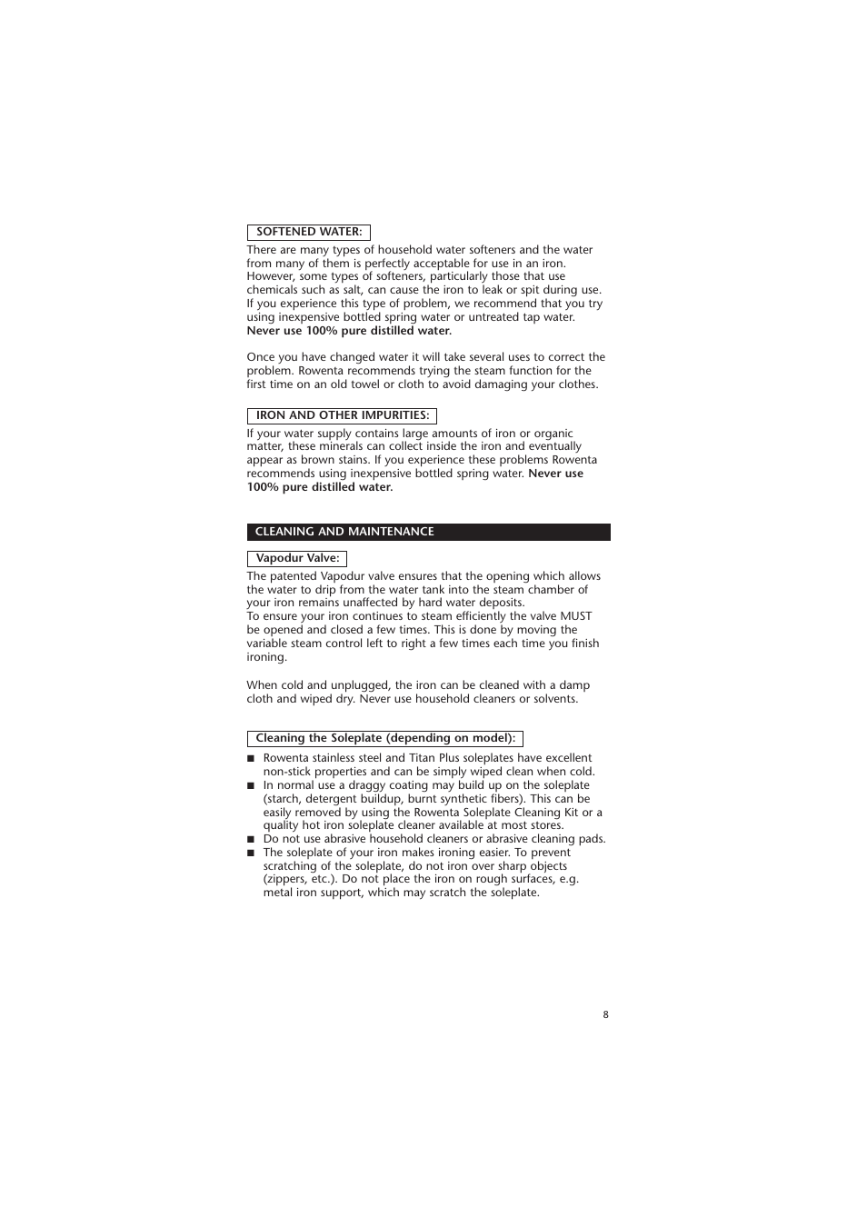 ROWENTA Professional DE 873 User Manual | Page 8 / 8