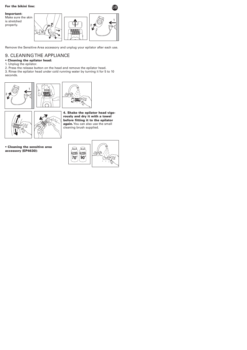 Cleaning the appliance | ROWENTA 087839/50-04 User Manual | Page 8 / 9