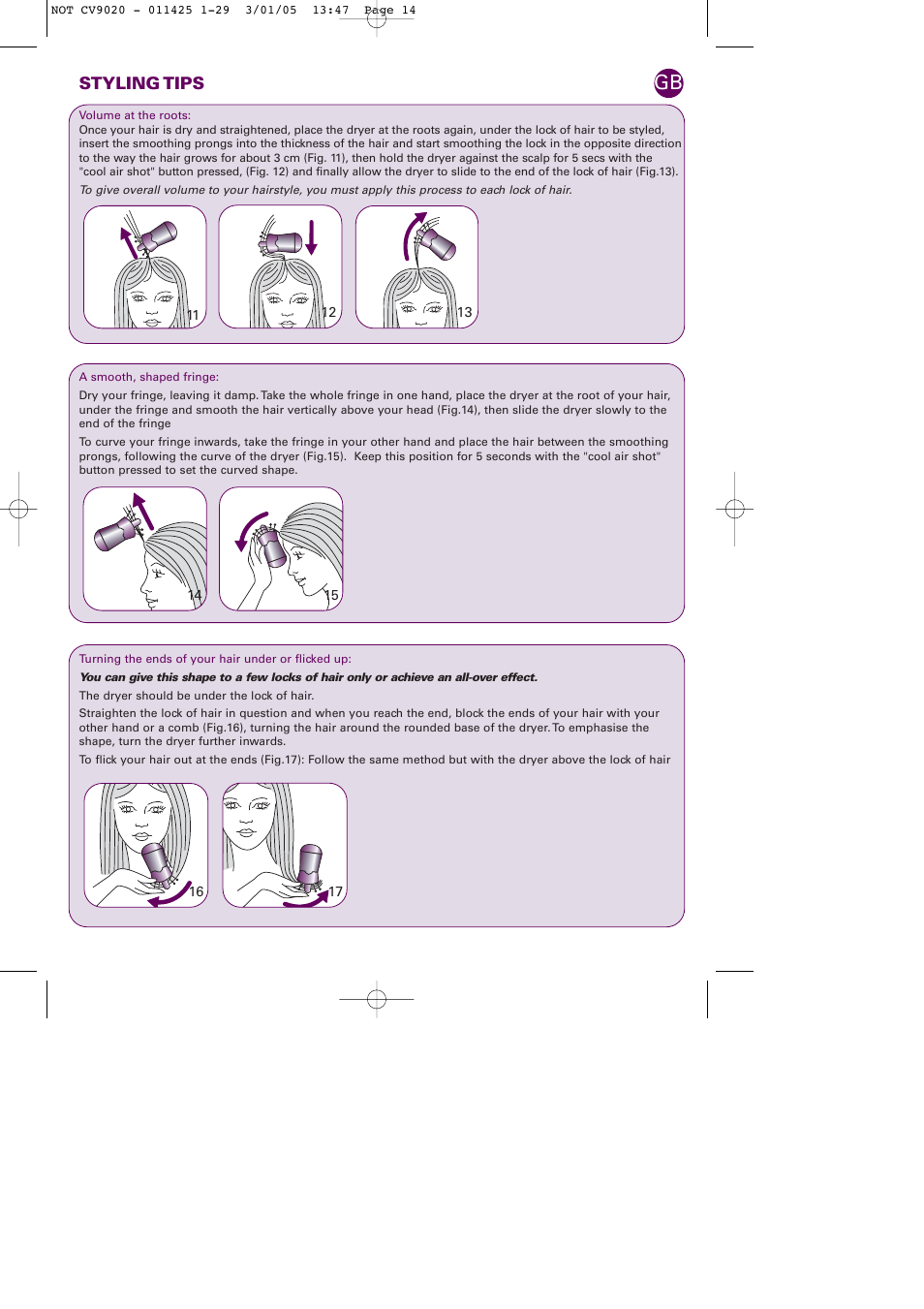 Styling tips | ROWENTA LISSIMA 011425 - 49/04 CV9020 User Manual | Page 6 / 9