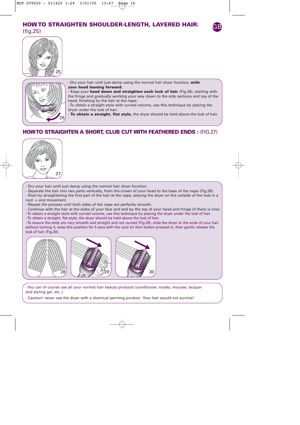 ROWENTA LISSIMA 011425 - 49/04 CV9020 User Manual | Page 8 / 9
