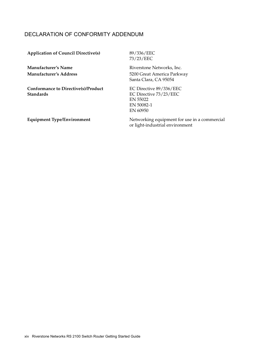 Riverstone Networks RS 2100 User Manual | Page 14 / 77