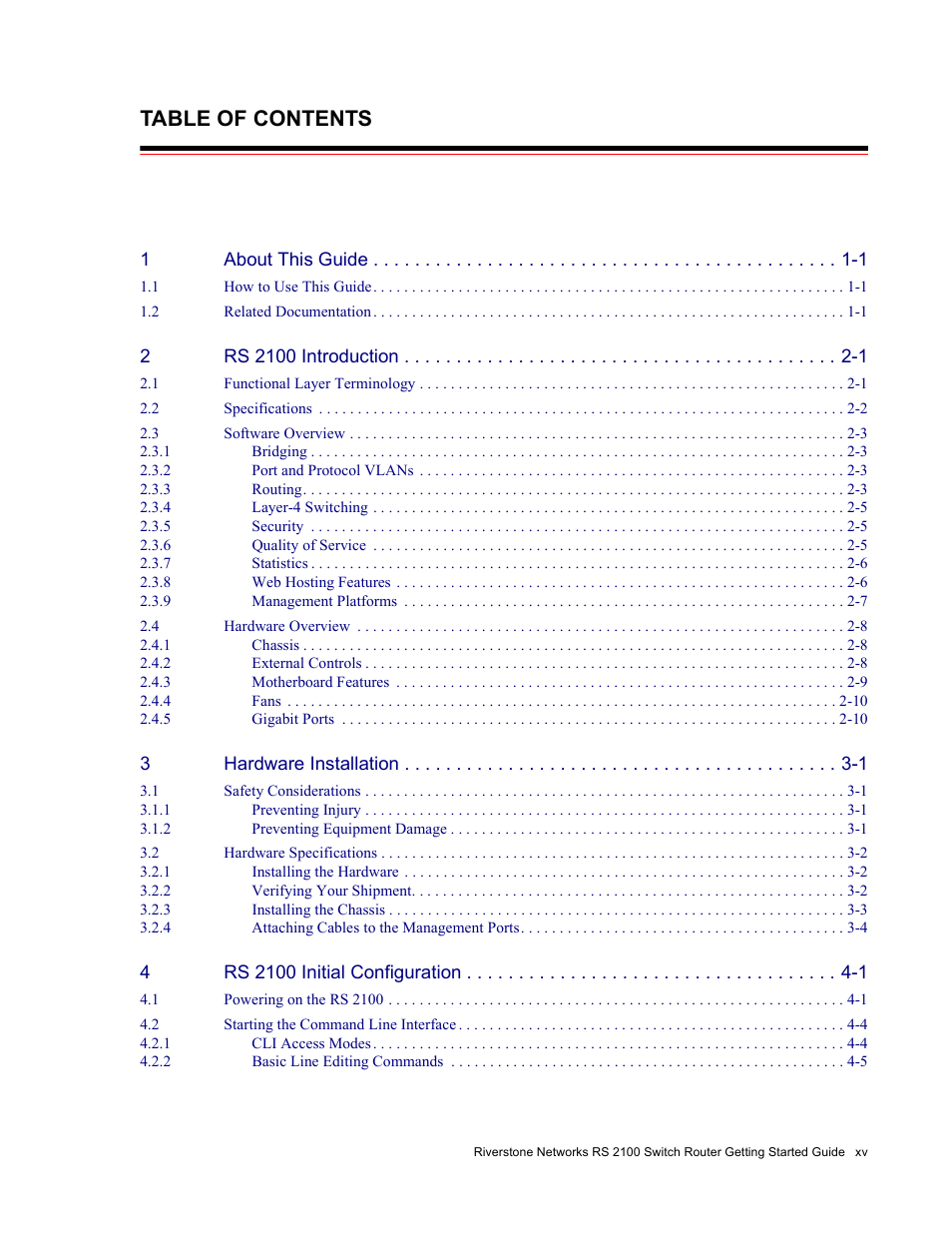 Riverstone Networks RS 2100 User Manual | Page 15 / 77