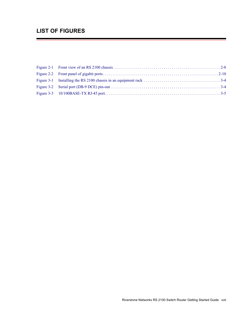 List of figures | Riverstone Networks RS 2100 User Manual | Page 17 / 77