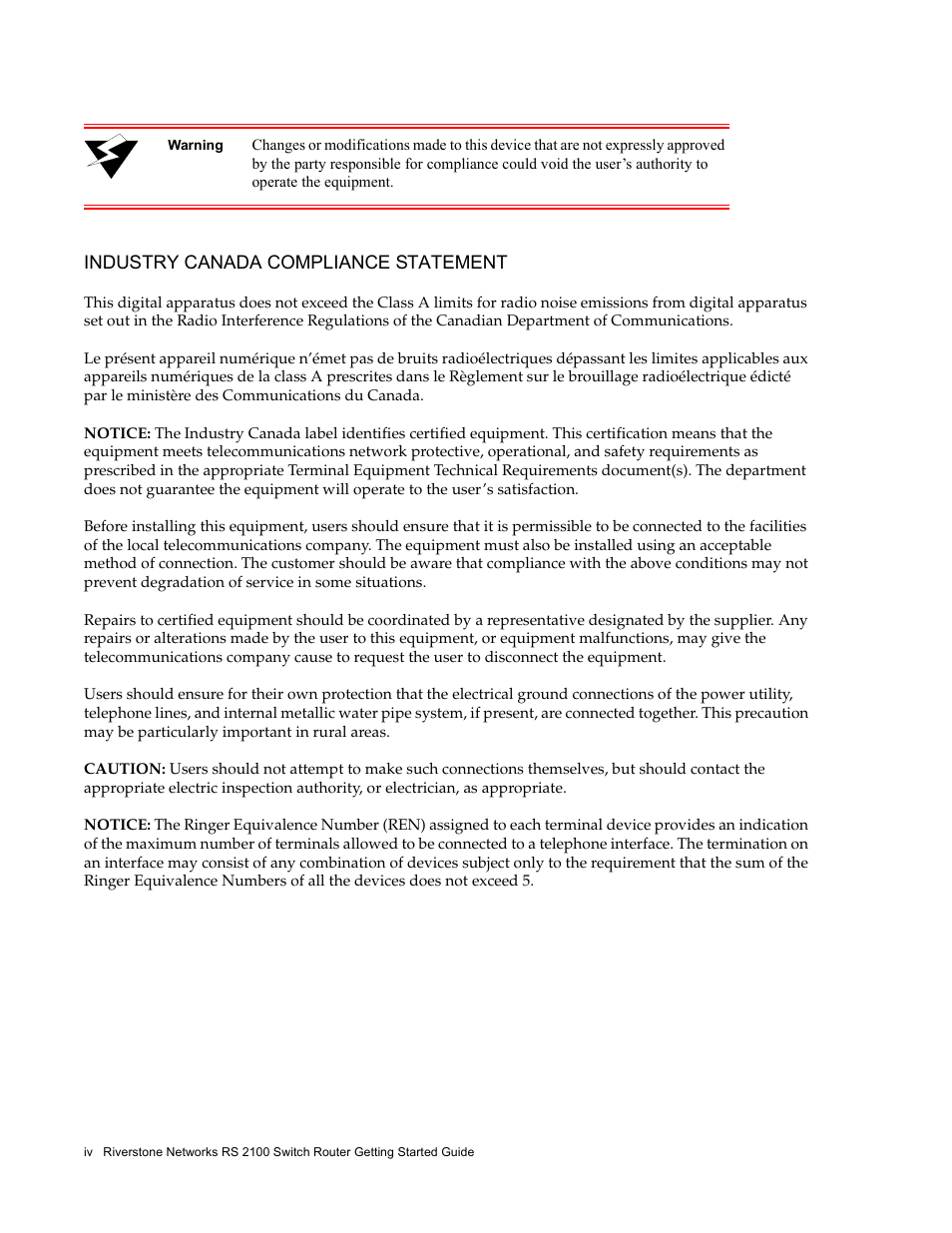 Riverstone Networks RS 2100 User Manual | Page 4 / 77