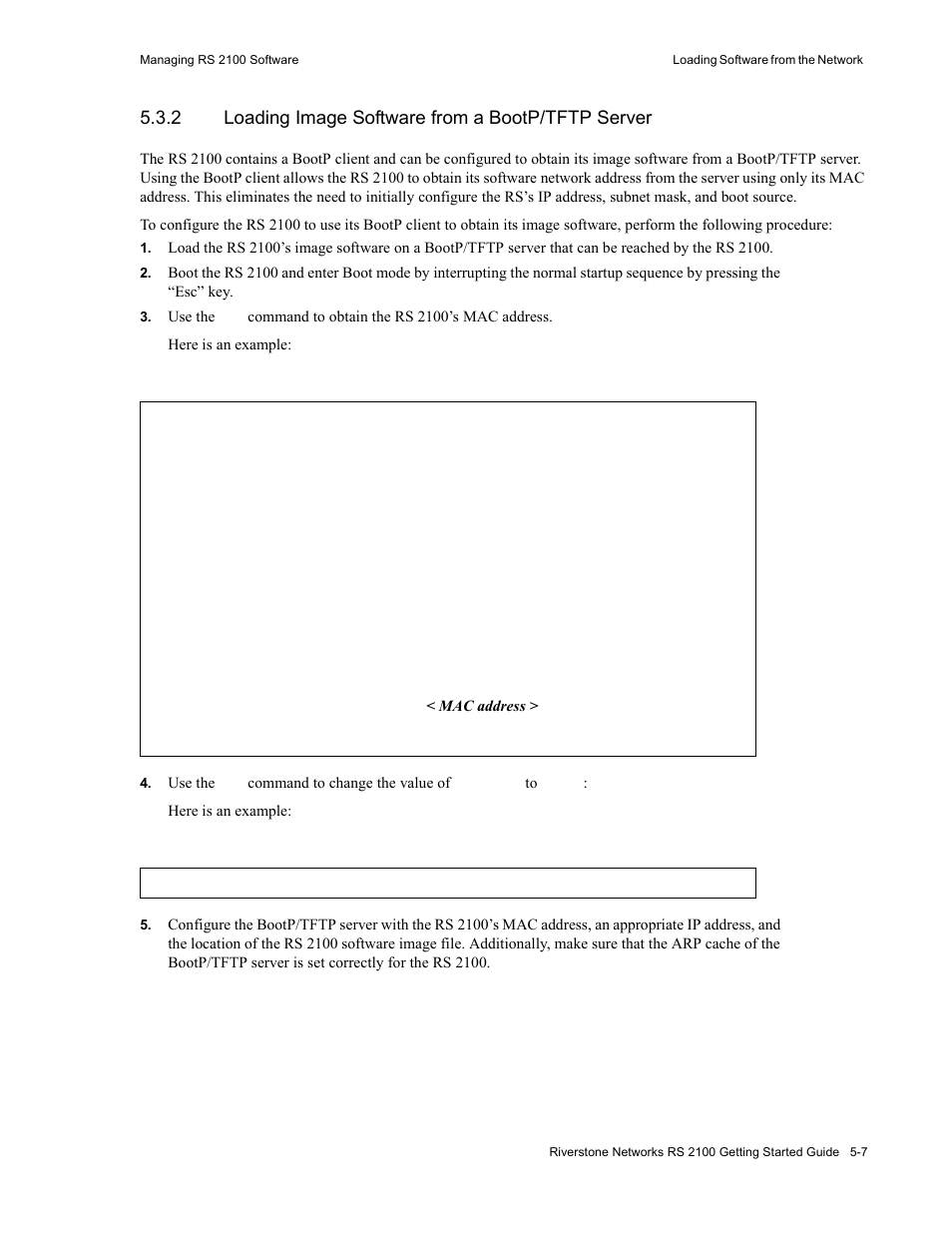 2 loading image software from a bootp/tftp server, Loading image software from a bootp/tftp server -7 | Riverstone Networks RS 2100 User Manual | Page 69 / 77