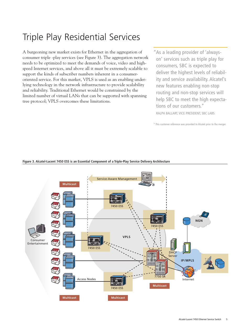 Triple play residential services | Riverstone Networks 7450 User Manual | Page 5 / 12