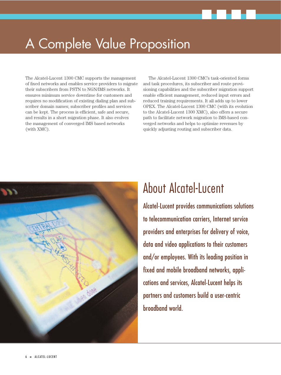 A complete value proposition, About alcatel-lucent | Riverstone Networks 1300 User Manual | Page 8 / 10