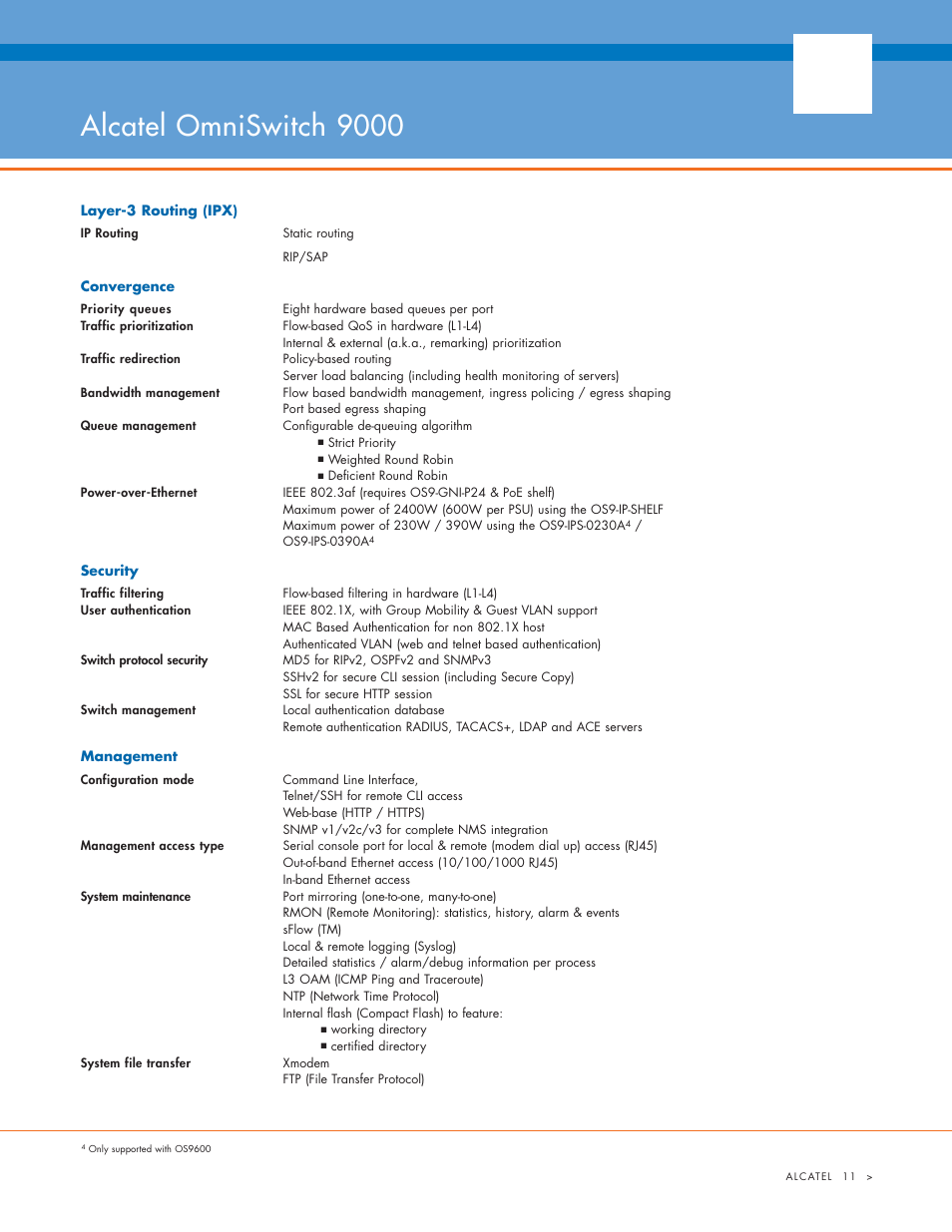 Alcatel omniswitch 9000 | Riverstone Networks 9000 User Manual | Page 11 / 16