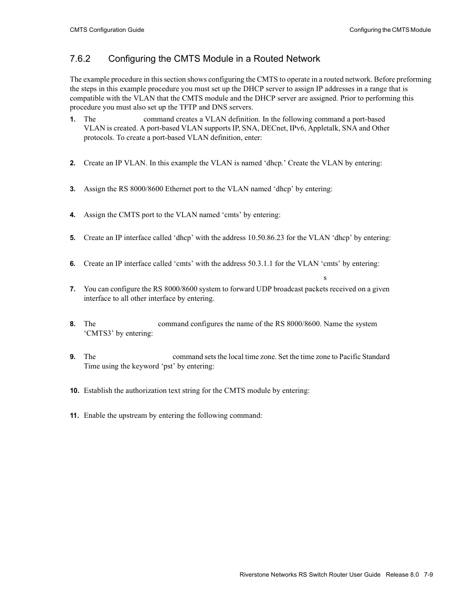 2 configuring the cmts module in a routed network, Configuring the cmts module in a routed network -9 | Riverstone Networks WICT1-12 User Manual | Page 121 / 718