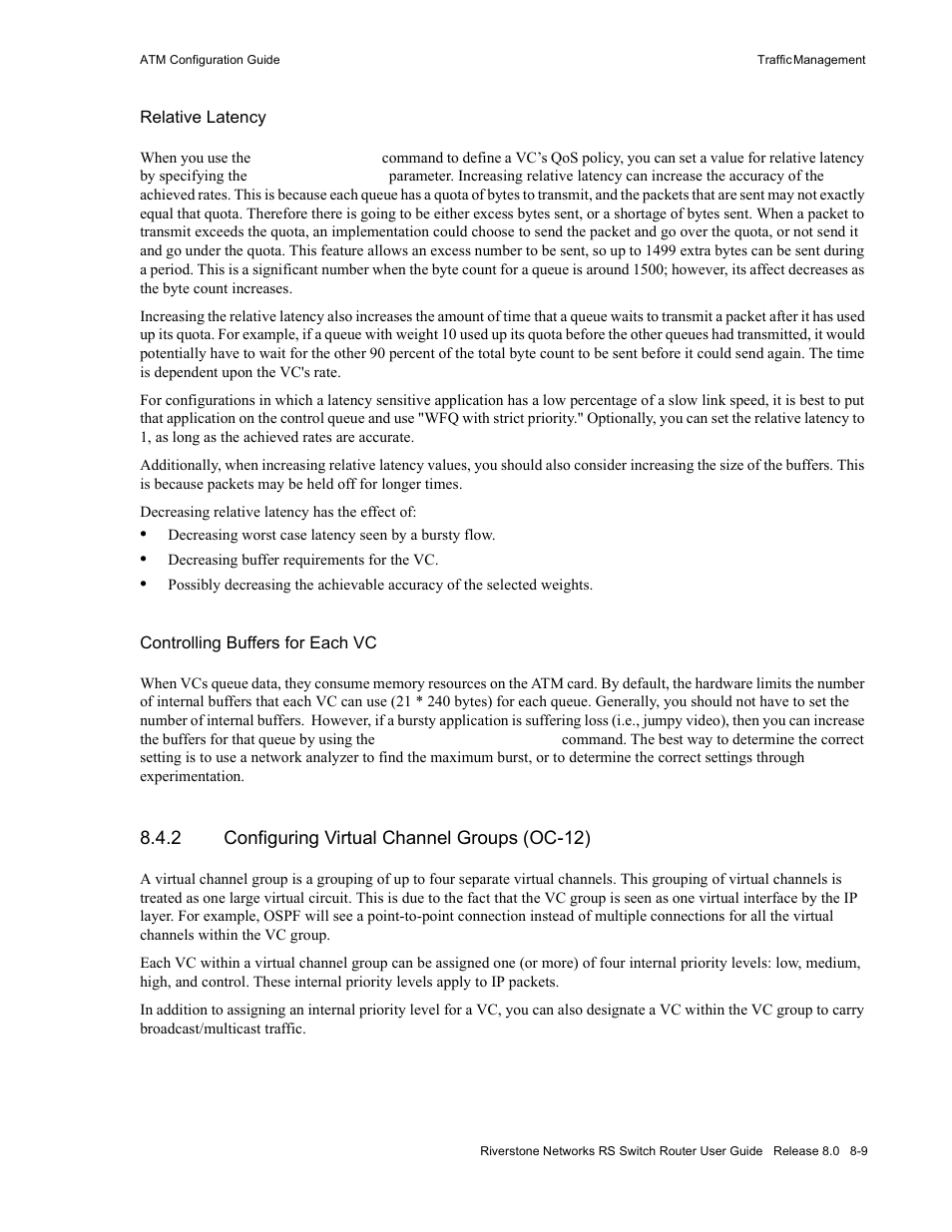 2 configuring virtual channel groups (oc-12), Configuring virtual channel groups (oc-12) -9 | Riverstone Networks WICT1-12 User Manual | Page 143 / 718