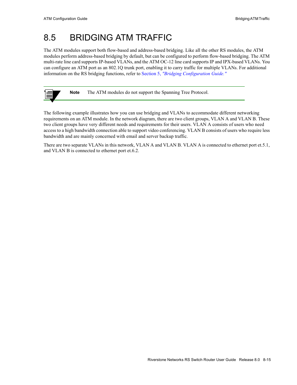 5 bridging atm traffic, Bridging atm traffic -15 | Riverstone Networks WICT1-12 User Manual | Page 149 / 718