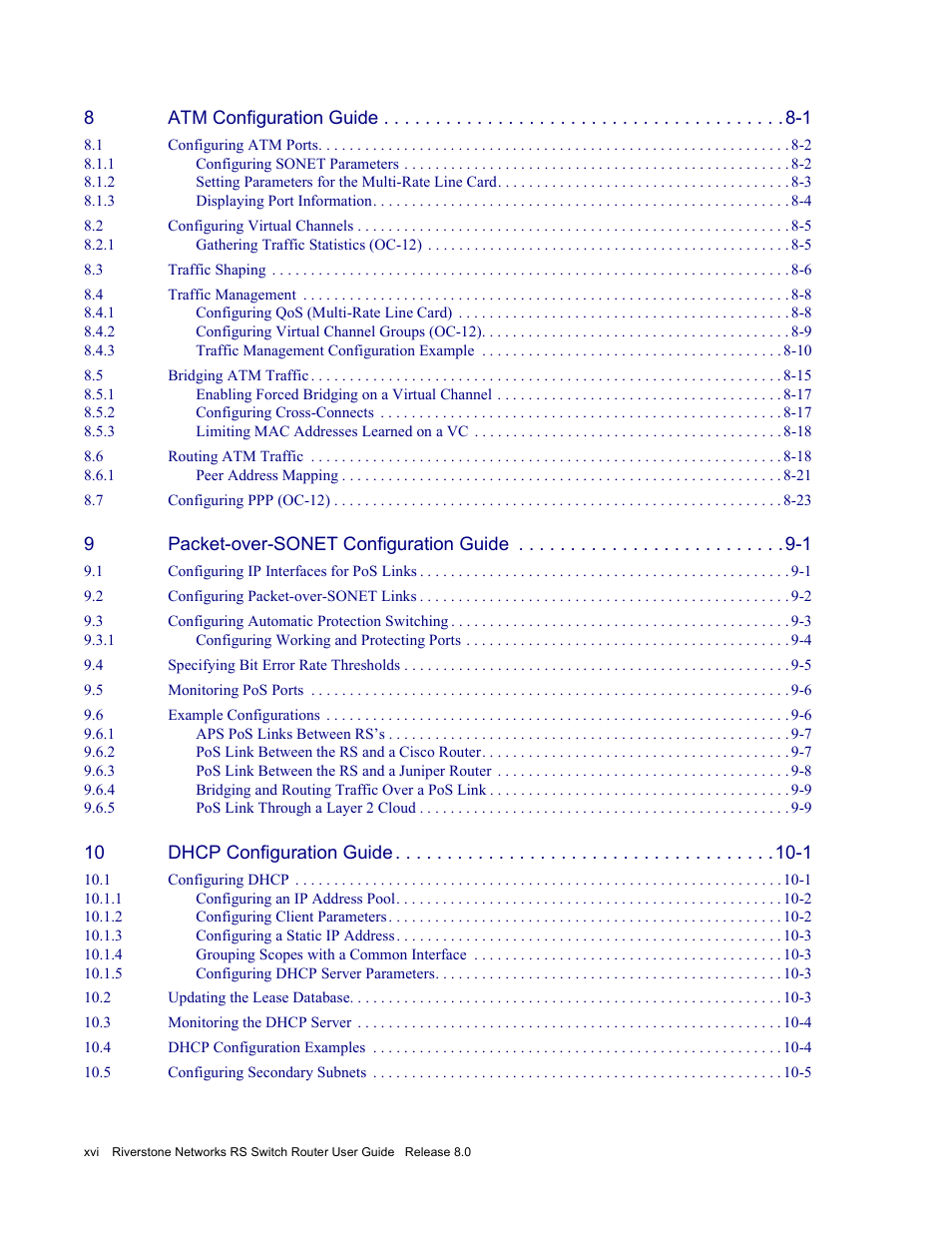 Riverstone Networks WICT1-12 User Manual | Page 16 / 718