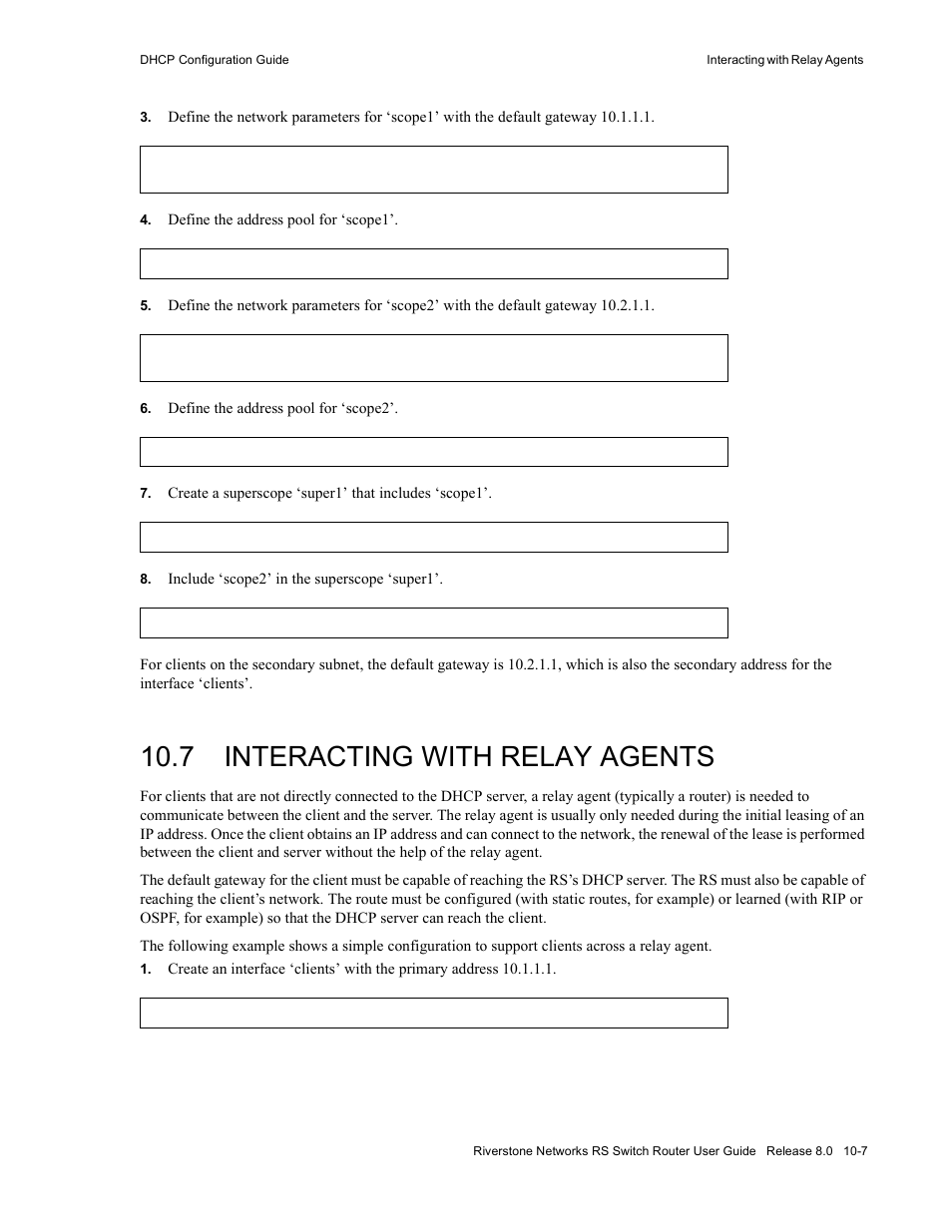 7 interacting with relay agents, Interacting with relay agents -7 | Riverstone Networks WICT1-12 User Manual | Page 177 / 718