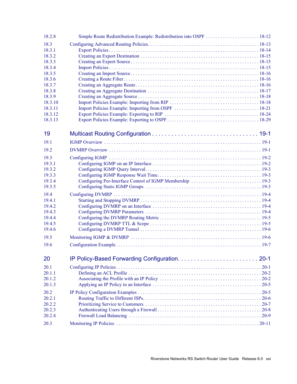 Riverstone Networks WICT1-12 User Manual | Page 21 / 718