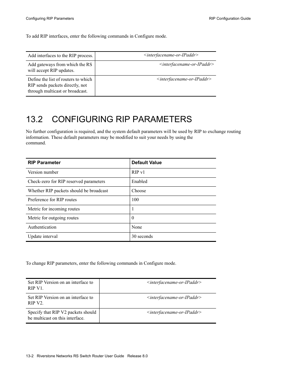 2 configuring rip parameters, Configuring rip parameters -2 | Riverstone Networks WICT1-12 User Manual | Page 212 / 718