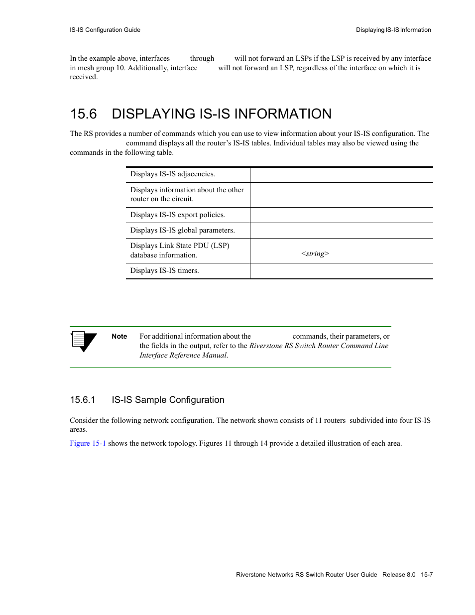 6 displaying is-is information, 1 is-is sample configuration, Displaying is-is information -7 | Is-is sample configuration -7 | Riverstone Networks WICT1-12 User Manual | Page 241 / 718