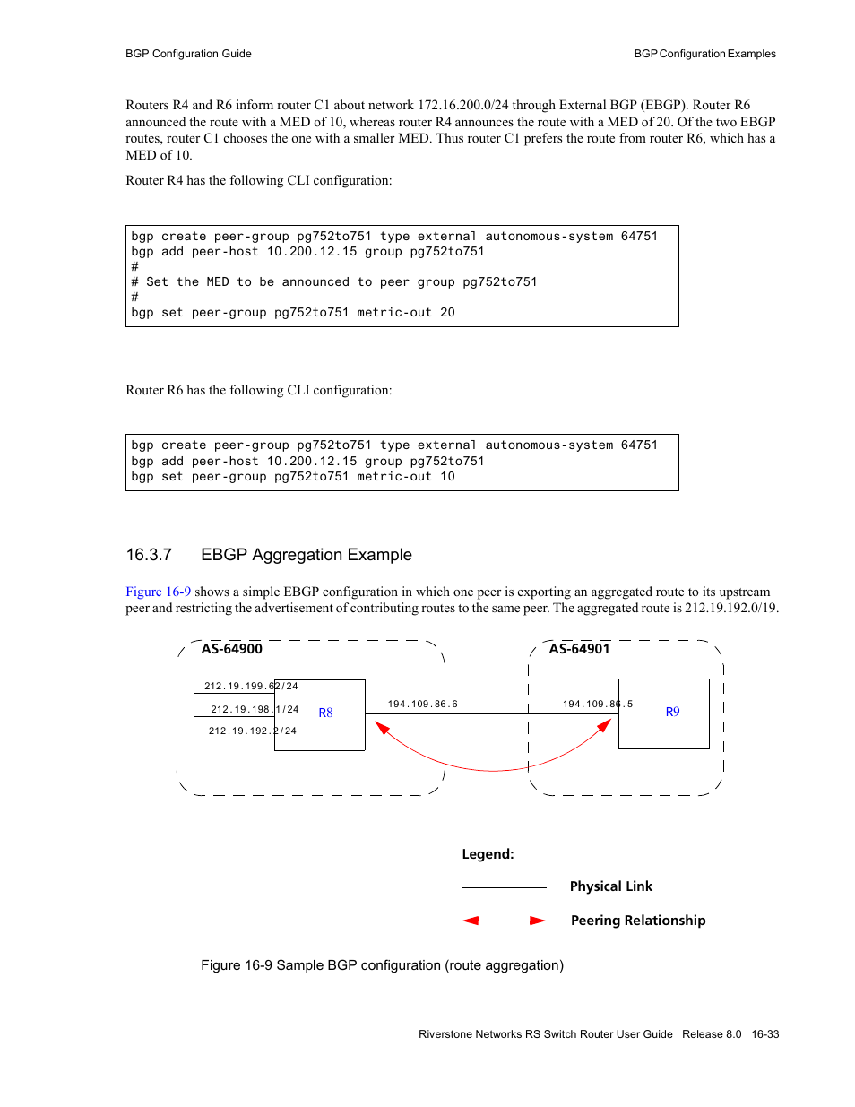 7 ebgp aggregation example, Ebgp aggregation example -33 | Riverstone Networks WICT1-12 User Manual | Page 291 / 718